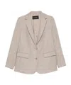 Fabiana Filippi Checked-pattern Single-breasted Blazer In Neutral