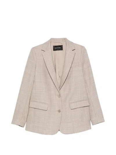 Fabiana Filippi Checked-pattern Single-breasted Blazer In Neutral
