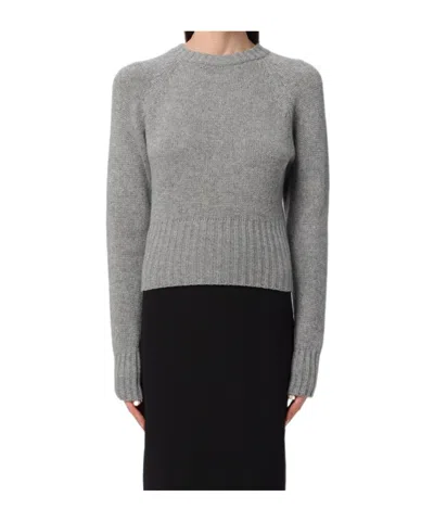 Fabiana Filippi Chevron-knit Cashmere Jumper In Grey
