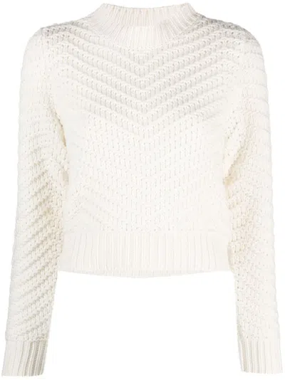 Fabiana Filippi Chevron-knit Cashmere Jumper In White