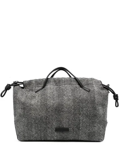 Fabiana Filippi Chevron-knit Tote Bag In Black