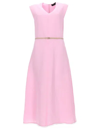 Fabiana Filippi Chic Midi Suit In Light And Breathable Fabric (size 40) In Pink
