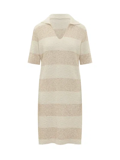 Fabiana Filippi Chic Suit With Neck Polo And Striped Details In Brown