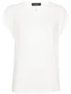 Fabiana Filippi Elegant Viscose Blend Top With Sleek Design And Cap Sleeves In White