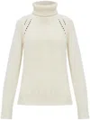 Fabiana Filippi Chunky Ribbed Knit Sweater With High Turtleneck In White