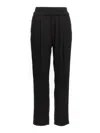 Fabiana Filippi Black Loose Pants With Toanl Elastic Waistband In Viscose In Black