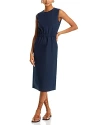 Fabiana Filippi Sleeveless Cotton Midi Dress In Blue