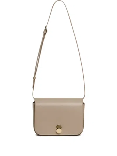 Fabiana Filippi Circular-fastening Leather Shoulder Bag In Gray