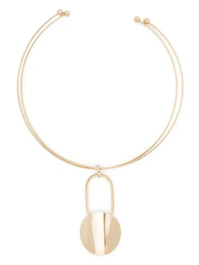 Fabiana Filippi Circular-pendant Open-back Necklace In Gold