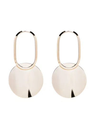 Fabiana Filippi Circular-pendant Polished Earrings In Gold