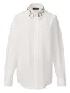 Fabiana Filippi Classic White Button-up Shirt With Beaded Collar Detail In White