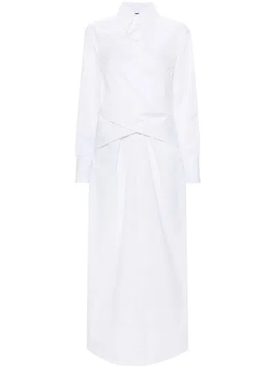Fabiana Filippi Crossed Detail Cotton Shirt Dress In White