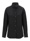 Fabiana Filippi Cotton Poplin Shirt With Knotted Lace Collar In Black