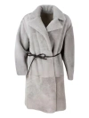 Fabiana Filippi Leather Coat In Gray