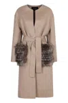 Fabiana Filippi Coat In Double Wool And Cashmere In Neutral