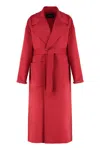 Fabiana Filippi Coat In Double Wool And Cashmere In Red