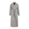 Fabiana Filippi Coriander Grey Virgin Wool Belted Coat In Neutral