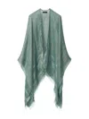 Fabiana Filippi Green Viscose Shawl In Green