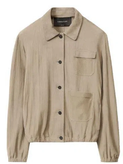 Fabiana Filippi Suede Leather Jackets With Collar Light In Clay