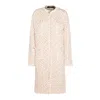 Fabiana Filippi Textured Fabric Coat With Fringe And Pockets In Animal Print