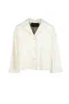Fabiana Filippi Cropped Coat With Notched Lapels In Beige