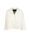 Fabiana Filippi Cropped Coat With Notched Lapels In Beige