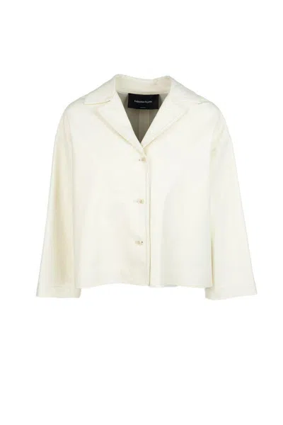 Fabiana Filippi Cropped Coat With Notched Lapels In White