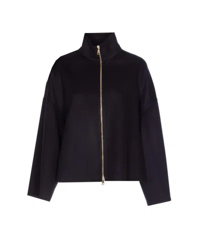 Fabiana Filippi Reversible Platinum And Mohair Jacket In Rock-color Frescolana In Blue