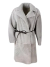Fabiana Filippi Leather Coat In Gray