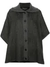 Fabiana Filippi Wool Turtleneck Cape In Grey