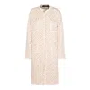 Fabiana Filippi Textured Fabric Coat With Fringe And Pockets In Neutral