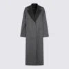 Fabiana Filippi Robe Coat With Notched Lapel And Pockets In Gray