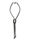 Fabiana Filippi Metallic Necklace With Knot Detail In Fabric And Brass Woman In Grey