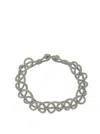 Fabiana Filippi Silver Tone Chain Effect Rhinestone Necklace In Metal Woman In Metallic