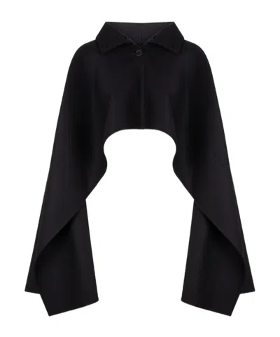 Fabiana Filippi Collared Cape In Brown