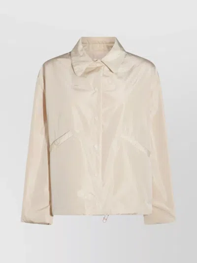 Fabiana Filippi Collared Long Sleeves Drawstring Hem Flap Pockets In Neutral
