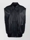 Fabiana Filippi Collared Sleeveless Jacket Front Pockets In Black