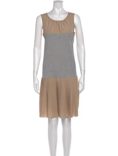 Pre-owned Fabiana Filippi Colorblock Pattern Knee-length Dress In Gray