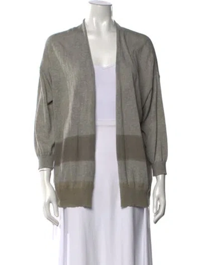 Pre-owned Fabiana Filippi Colorblock Pattern Open Front Sweater In Gray
