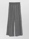 Fabiana Filippi Comfortable Wide-leg Trousers Elastic Waistband In Gray