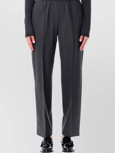 Fabiana Filippi Comfortable Wool Jogging Trousers Side Pockets In Gray