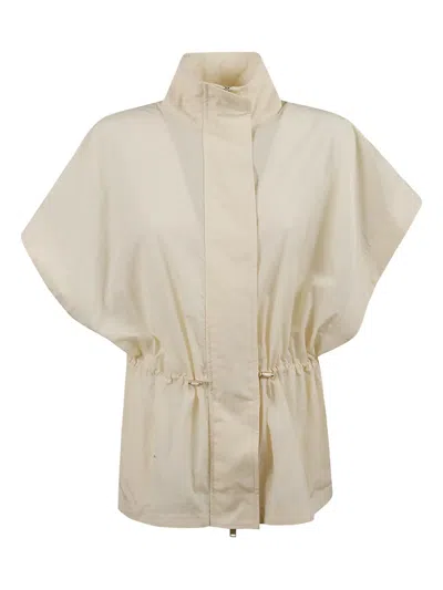 Fabiana Filippi Concealed-fastening Drawstring Cape In Neutral
