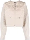 Fabiana Filippi Contrast-sleeve Bomber Jacket In Neutrals