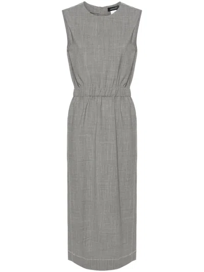 Fabiana Filippi Contrast-stitching Sleeveless Dress In Grey