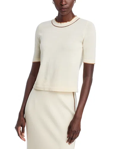 Fabiana Filippi Contrast Stripe Knit Tee In White
