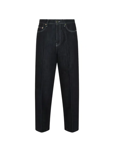 Fabiana Filippi Contrast-stitch Cropped Jeans In Blue