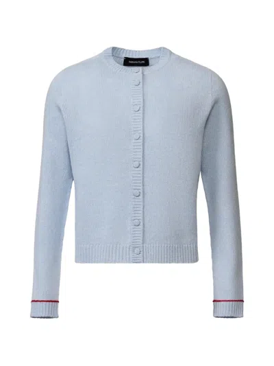 Fabiana Filippi Contrast-trim Button-up Cardigan In Blue