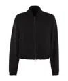 Fabiana Filippi Bomber Jacket With Knitted Collar In Black