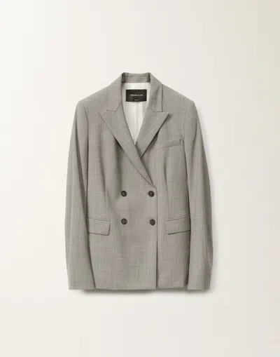 Fabiana Filippi Cool Wool Double-breasted Jacket In Grey