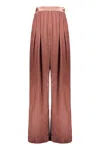 Fabiana Filippi Pleated Wide-leg Trousers In Pink